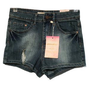 Jou Jou Premium Denim Jean Shorts Distressed Ripped Juniors Size 3 NEW